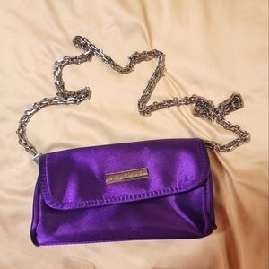 NEW Younique Purple Satin Convertible Clutch Crossbody